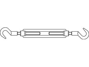 01480929110008000 - DIN 1480 Spannschlösser mit 2 Haken Edelstahl A4