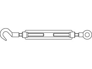 01480920000008000 - DIN 1480 Spannschlösser mit Haken u.Öse Edelstahl A4