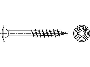 99098002020008100 - Fischer Holzbauschraube Tellerkopf Stahl gelb verzinkt