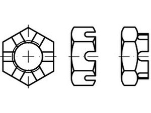 00937140000012015 - DIN 937 Kronenmutter Stahl 17H