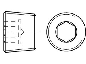 00906000000010100 - DIN 906 Verschlußschraube Stahl weiß verzinkt