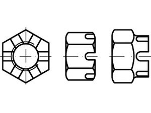 00935800000016000 - DIN 935 Kronenmutter Stahl 8.8